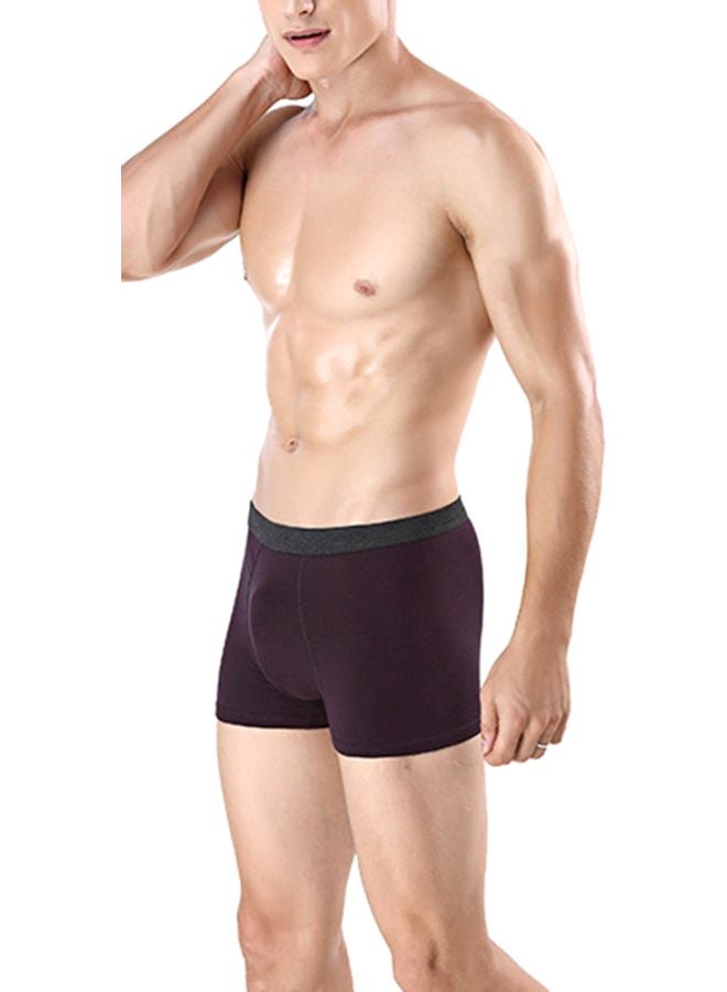U Convex Design Block Boxers Wine Red - Image 2