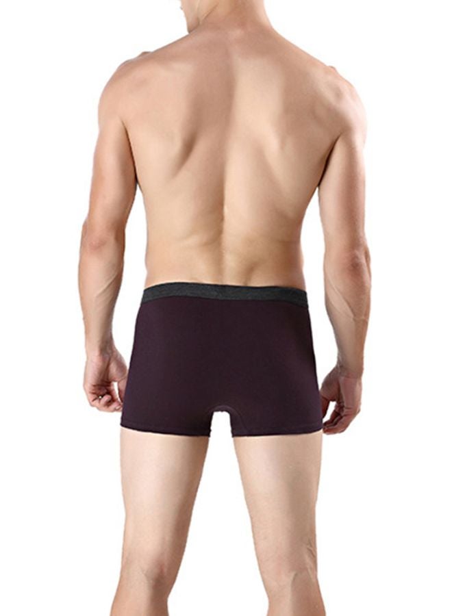 U Convex Design Block Boxers Wine Red - Image 3