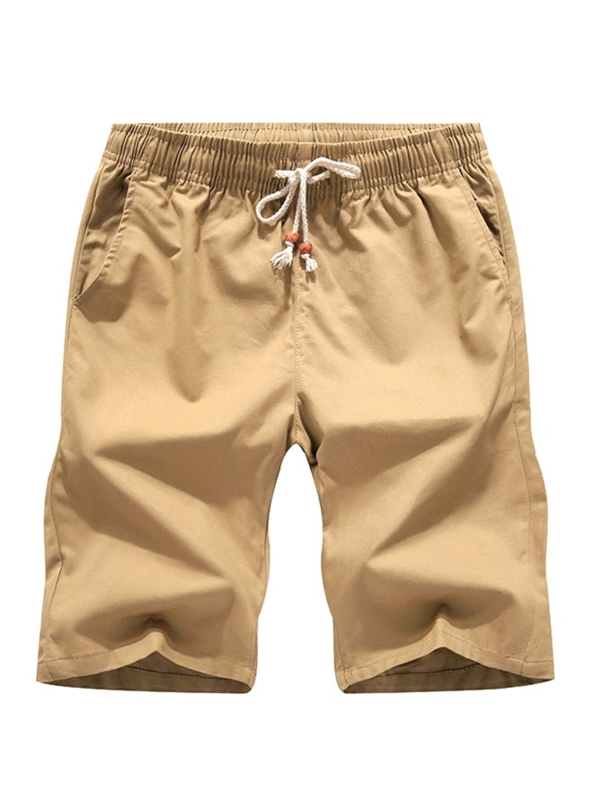 Casual Summer Low-Rise Shorts Brown 