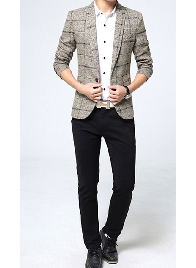 Stripes Pattern Low-Waist Suit Grey/Black/White  - Image 3