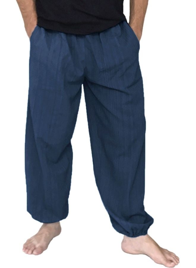 Solid Wide Leg Trousers Blue - Image 1