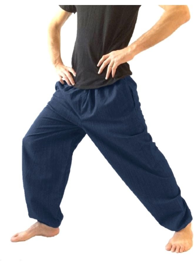 Solid Wide Leg Trousers Blue - Image 2