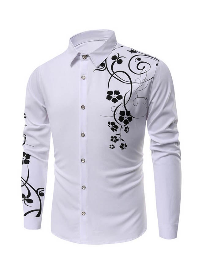 Flower Printed Shirt White/Black 