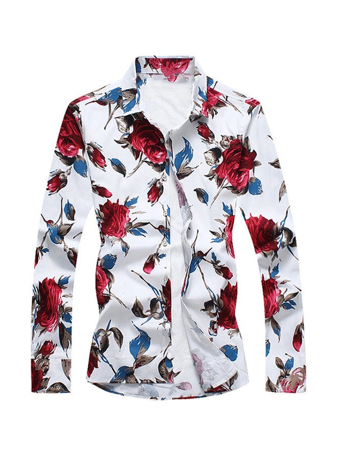 Floral Printed Shirt White/Red/Blue