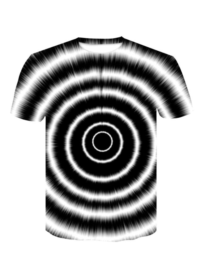 تيشيرت بطبعة ثلاثية الأبعاد لعبارة Hipnotic" أبيض/ أسود