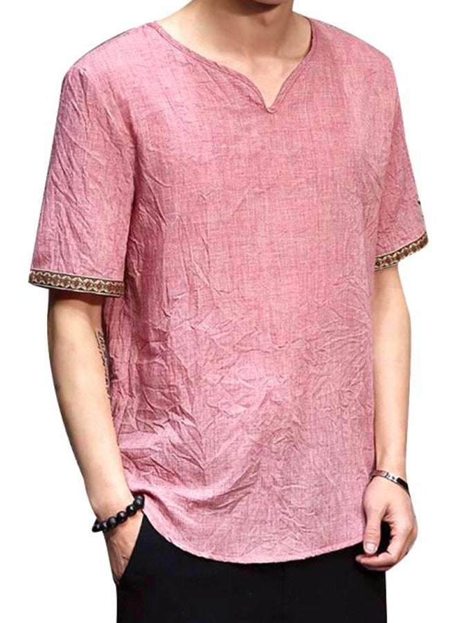 Patchwork Detailed T-Shirt Red 
