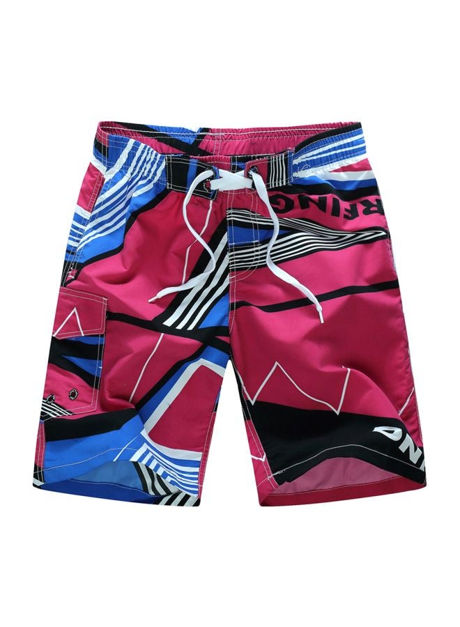 Printed Beach Shorts Red/Blue 
