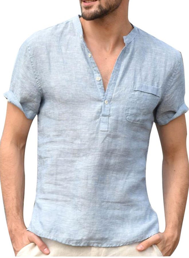 Patch Pocket Detailed T-Shirt Light Blue  - Image 1