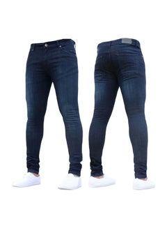 Generic Solid Skinny Fit Jeans Dark Blue  - Image 2