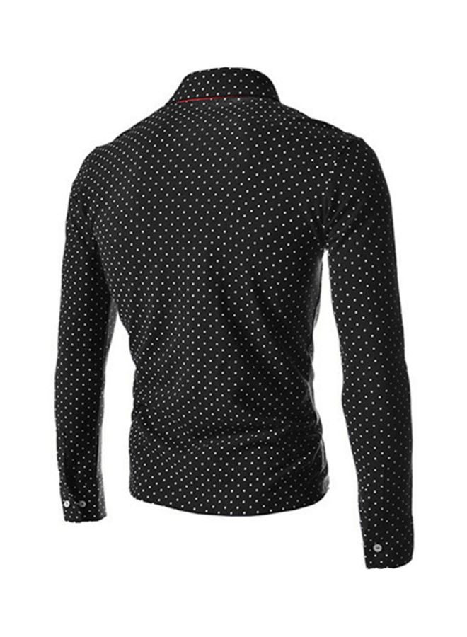 Polka Dot Printed T-Shirt Black  - Image 2
