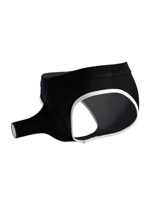 Elephant Nose Open Briefs Black