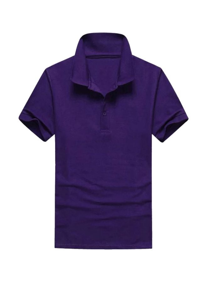Solid Casual T-Shirt Purple