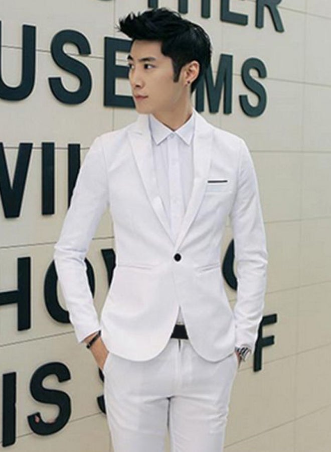 Slim Lapel Coat White  - Image 3