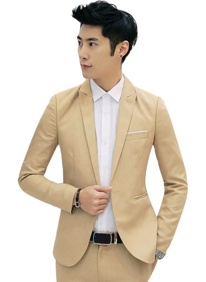 Slim Lapel Coat Khaki 