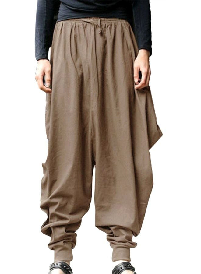 Solid Vintage Harem Pants Khaki  - Image 1