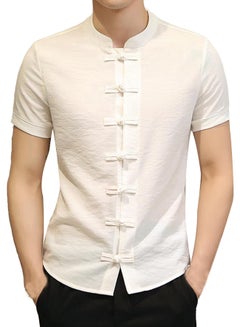 Generic Tang Short Sleeve Kung Fu Shirt Beige  - Image 1