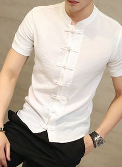 Generic Tang Short Sleeve Kung Fu Shirt Beige  - Image 3