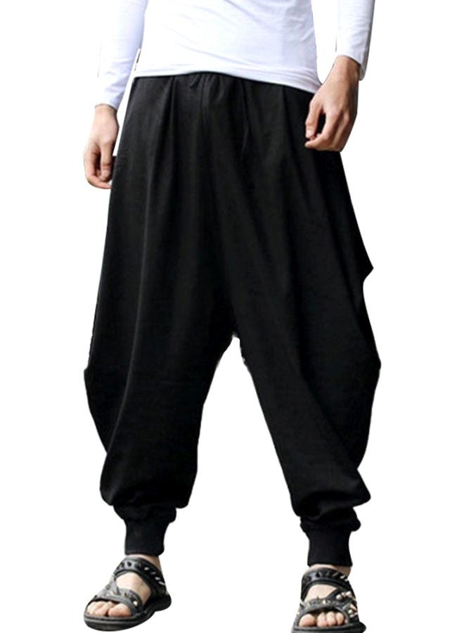 Solid Vintage Harem Pants Black 