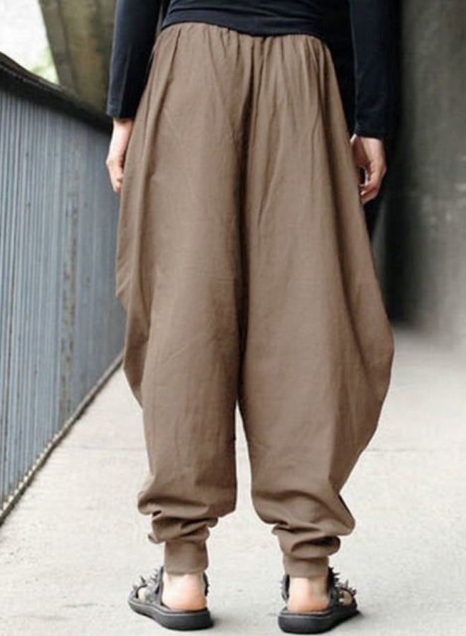 Solid Vintage Harem Pants Khaki  - Image 2