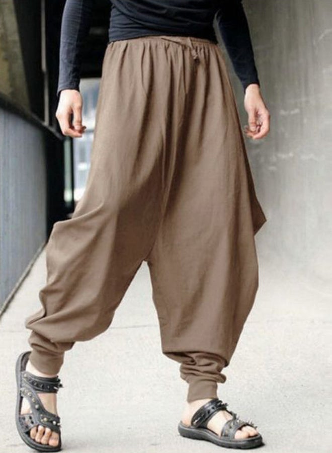 Solid Vintage Harem Pants Khaki  - Image 3