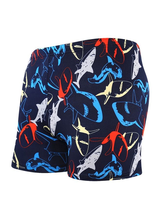 Printed Swimming Trunks 908-22 Blue/Grey/Orange 