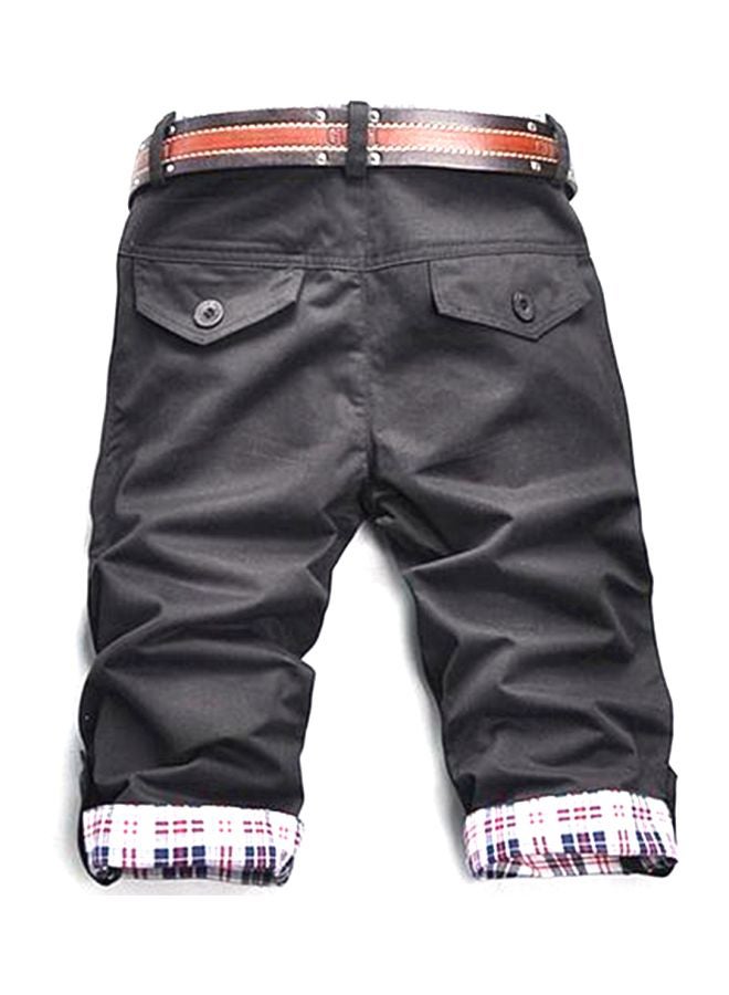 Turn Up Cuff Shorts Black - Image 2