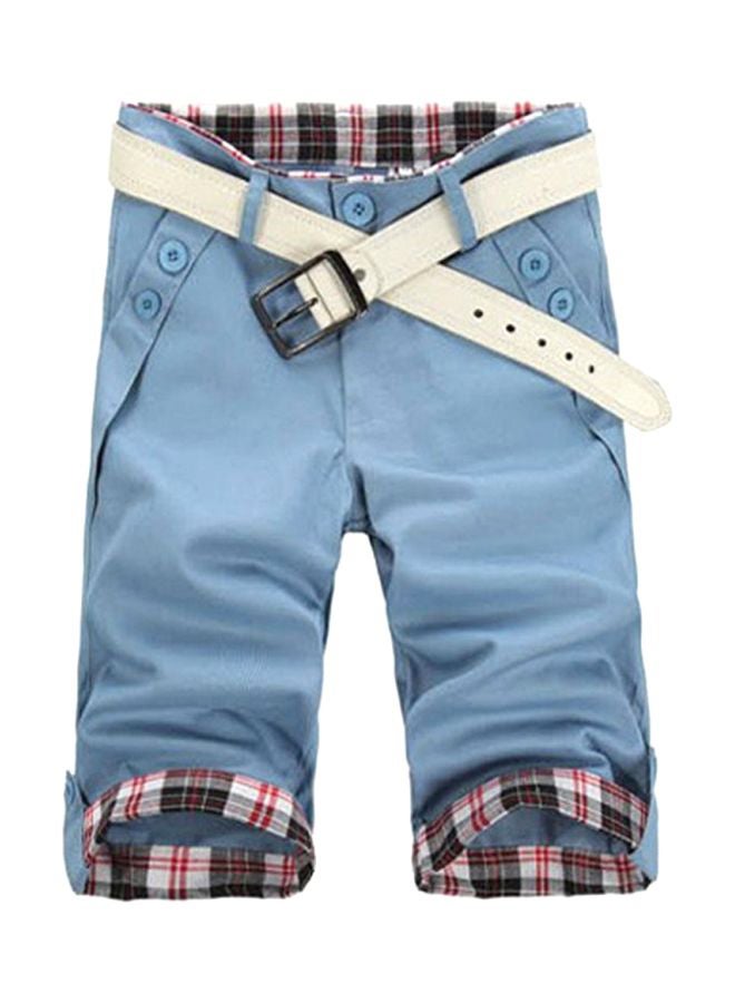 Turn Up Cuff Shorts Light Blue 