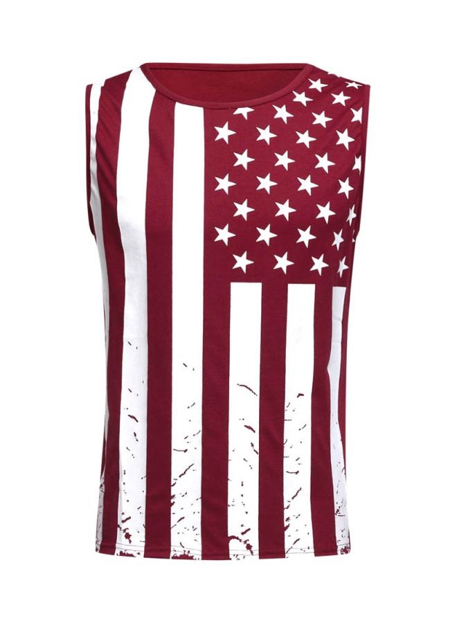 USA Star Flag Printed Vest Red 1  - Image 1