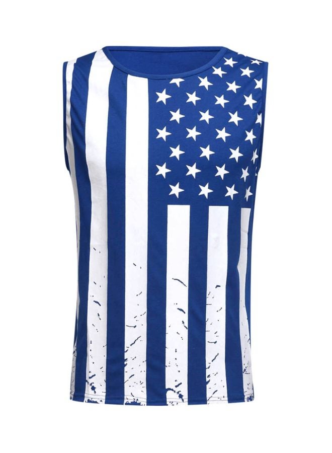 USA Star Flag Printed Vest Blue 2  - Image 1