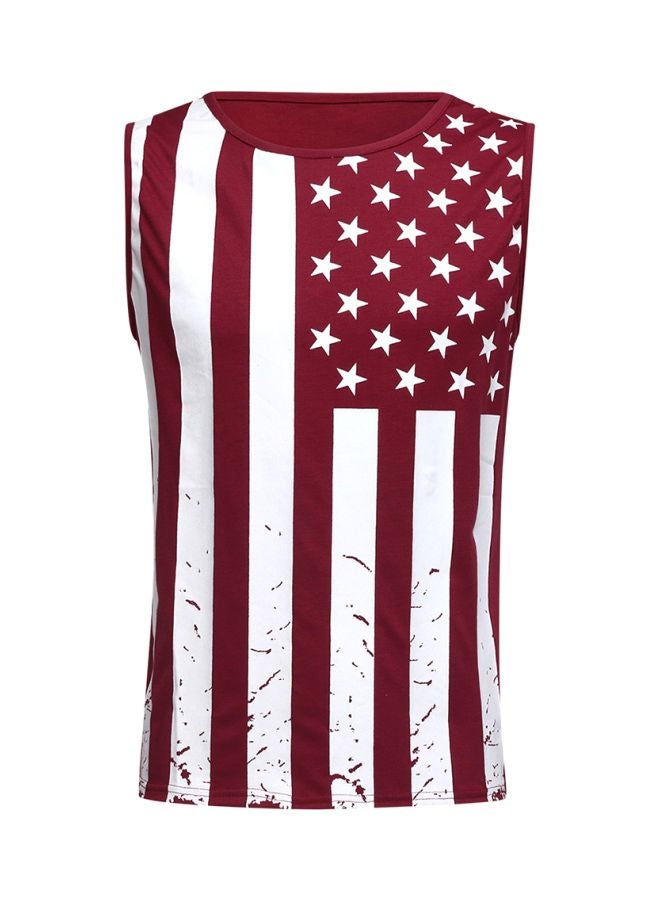 USA Star Flag Printed Vest Red 2 - Image 1