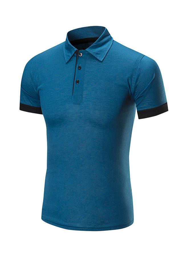 Solid T-Shirt Peacock Blue