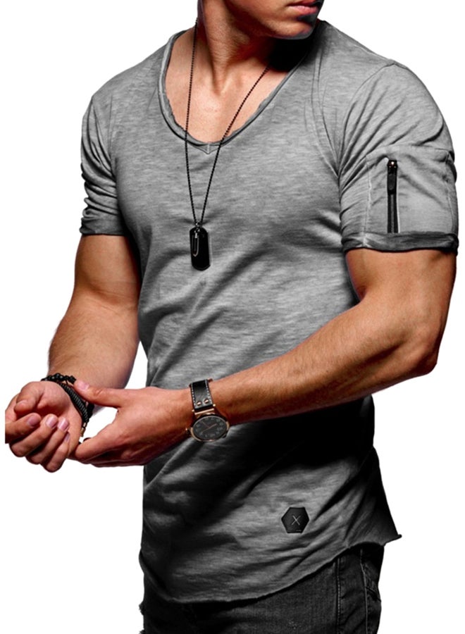 Solid T-Shirt Grey