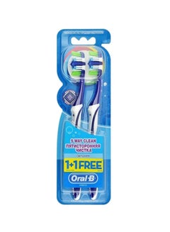 Oral-B Complete 5 Way Clean Medium Manual Toothbrush 2 Count Multicolour 40 Medium  - Image 3
