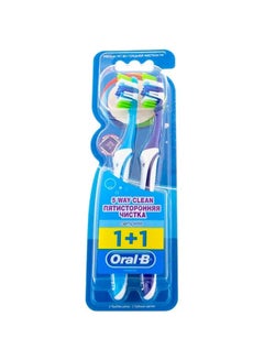 Oral-B Complete 5 Way Clean Medium Manual Toothbrush 2 Count Multicolour 40 Medium  - Image 4