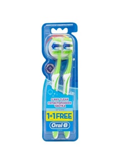Oral-B Complete 5 Way Clean Medium Manual Toothbrush 2 Count Multicolour 40 Medium  - Image 5