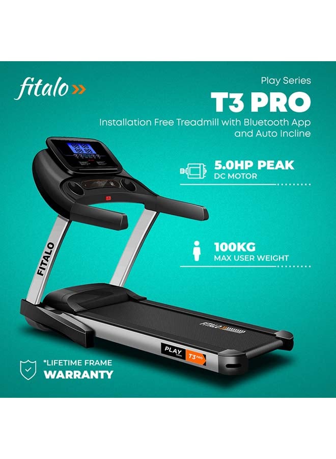 FITALO - T3 Pro Installation Free Treadmill With Bluetooth App And Auto Incline 100kg - Image 1