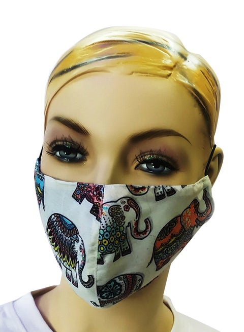 Reusable Double Layer Printed Face Mask Multicolour 20x13cm
