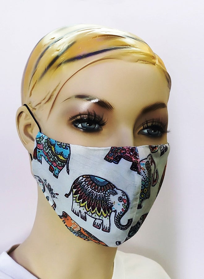 Reusable Double Layer Printed Face Mask Multicolour 20x13cm