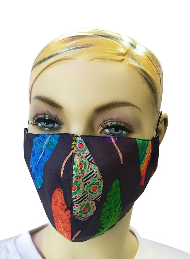 Reusable Double Layer Printed Face Mask Multicolour 20x13cm