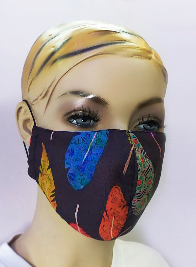Reusable Double Layer Printed Face Mask Multicolour 20x13cm