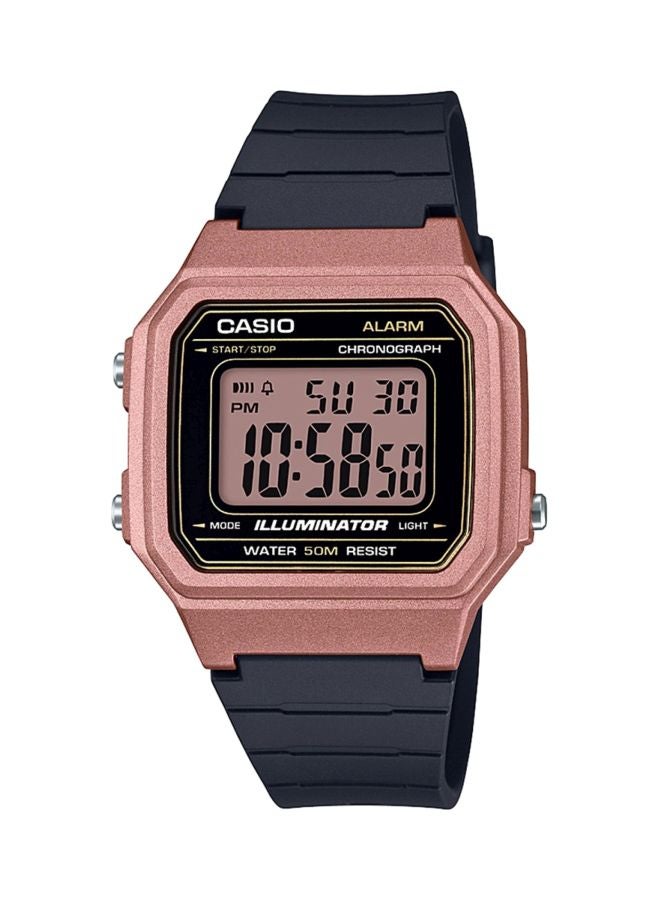 كاسيو ساعة يد شبابية رقمية مقاومة للماء طراز W-217HM-5AV - مقاس 43 مم - لون أسود للنساء - Image 1