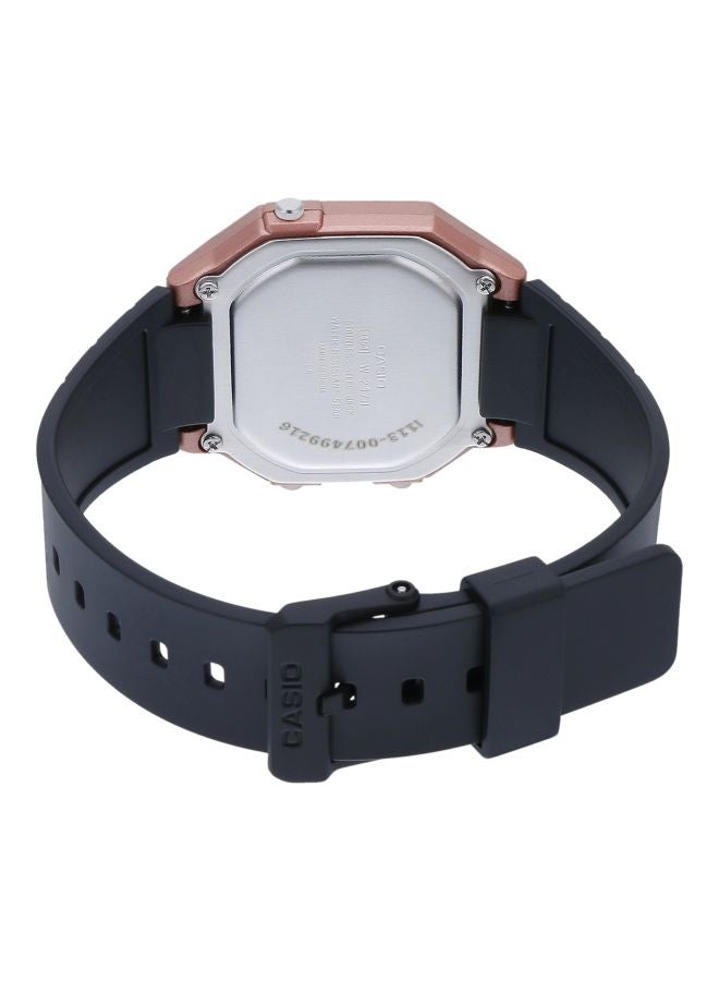 كاسيو ساعة يد شبابية رقمية مقاومة للماء طراز W-217HM-5AV - مقاس 43 مم - لون أسود للنساء - Image 2
