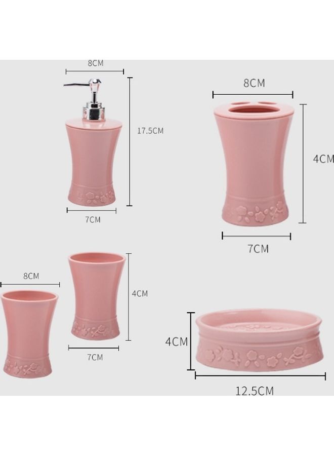 طقم أكواب فرش أسنان للأزواج مقاومة للسقوط في المنزل مكون من 5 قطع أحمر 30x20x30سم  - Image 3
