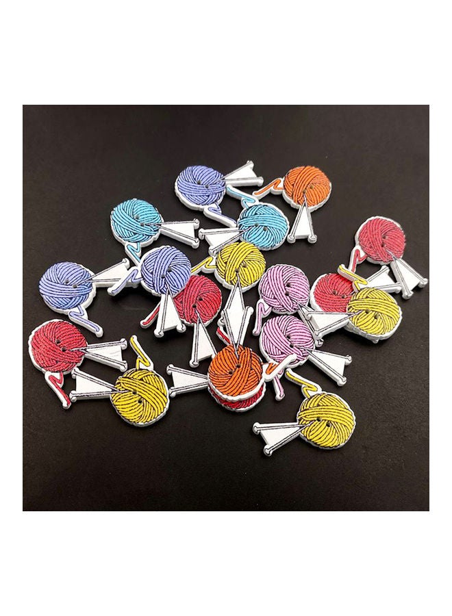 MultiColour DIY Painted Yarn Ball Wooden Buttons Clothing Wallets Decor Multicolor 2.6 x 2.8 x 1cm  - Image 3