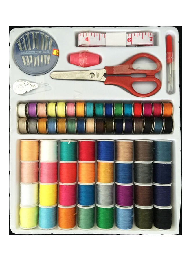 Generic - Set Portable Spools Thread Yarn Needle Scissors Hand Craft Sewing Tools Multicolour 32 x 24 x 3cm - Image 1