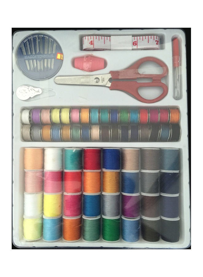 Generic - Set Portable Spools Thread Yarn Needle Scissors Hand Craft Sewing Tools Multicolour 32 x 24 x 3cm - Image 1