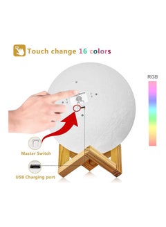 AMERTEER 3D Printing 16 Colors RGB Led Moon Light With Stand And Timing Setting Multicolour 0.46kg  - Image 2