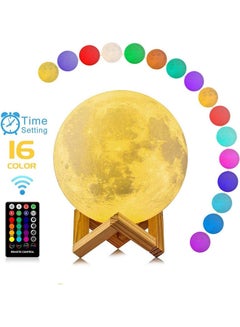 AMERTEER 3D Printing 16 Colors RGB Led Moon Light With Stand And Timing Setting Multicolour 0.46kg  - Image 3