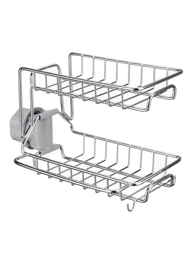 أميرتير حامل لإسفنجة تنظيف صنبور المطبخ مصنوع من الستانلس ستيل فضي 300جرام - Image 1