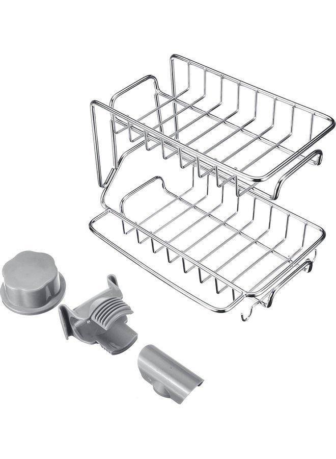 أميرتير حامل لإسفنجة تنظيف صنبور المطبخ مصنوع من الستانلس ستيل فضي 300جرام - Image 2